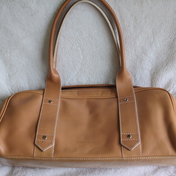 Kenneth Cole NY Tan Leather Satchel - Picture 3 of 12